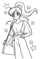 A coloring page of sailor moon
